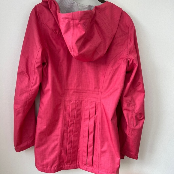 Athleta Rain Check Shell Jacket Pink Women Raincoat Small EUC Outdoor Waterproof - Picture 5 of 12